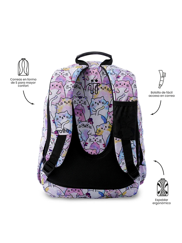 Morral Juvenil Acuarela Glitter Rosado Totto 4