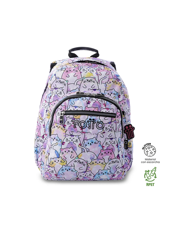 Morral Juvenil Acuarela Glitter Rosado Totto 1