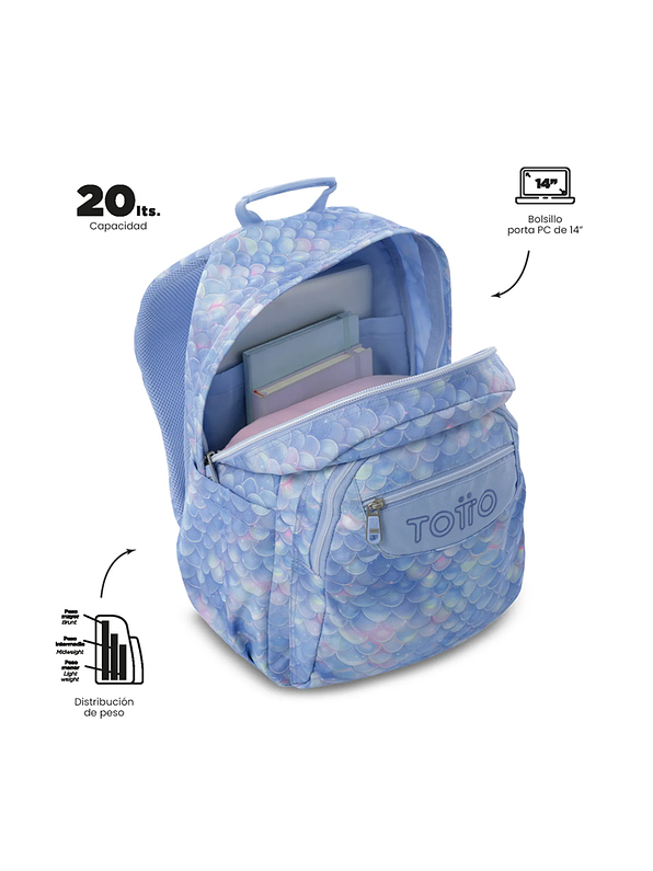 Morral Juvenil Acuarela Azul Totto 3