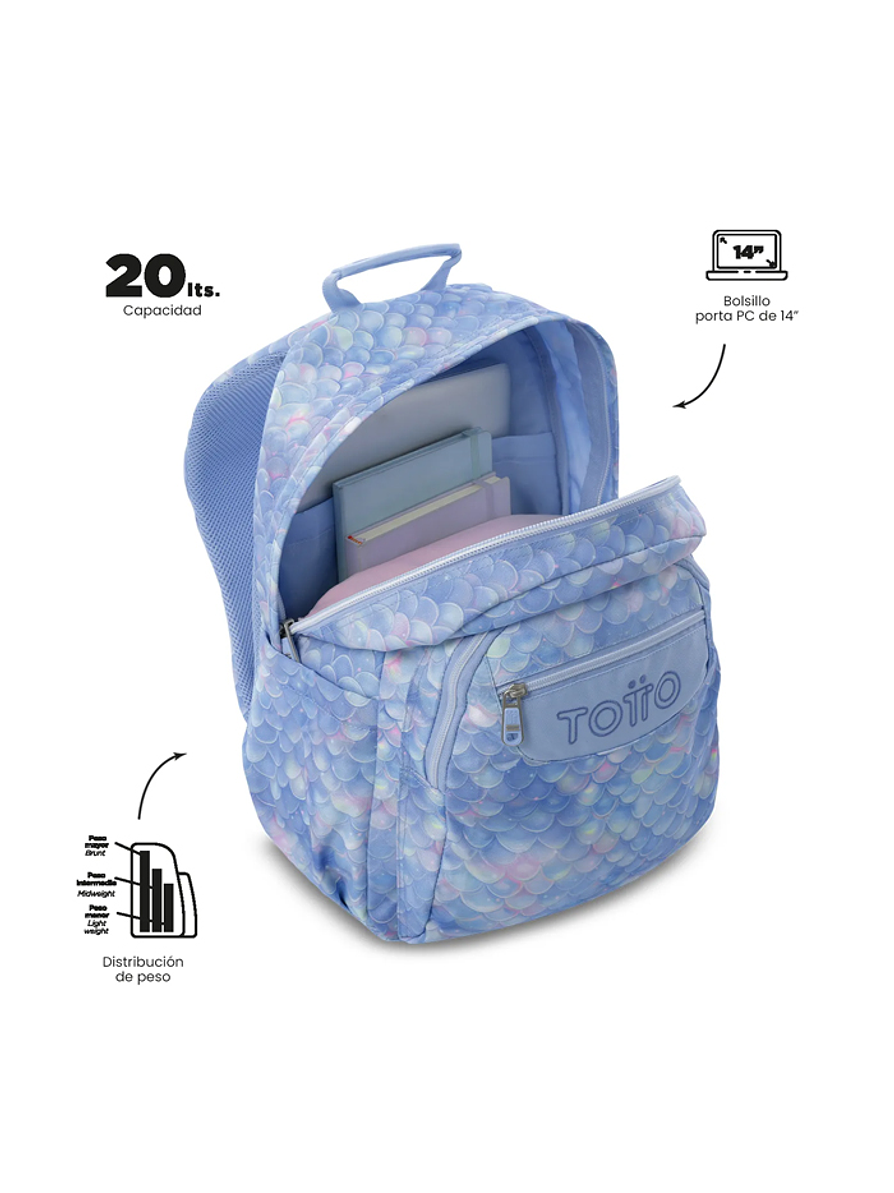 Morral Juvenil Acuarela Azul Totto 3