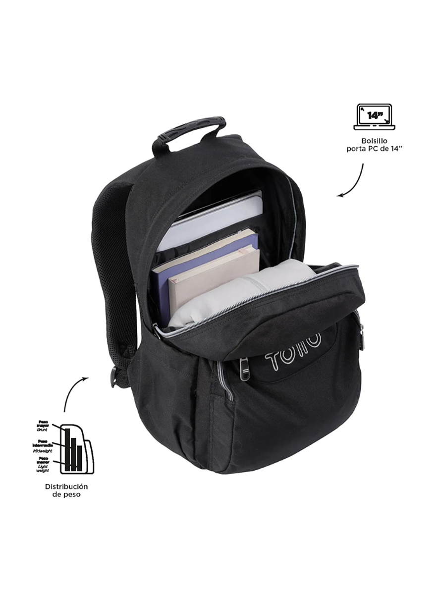 Morral Juvenil Acuarela Negro Totto 3