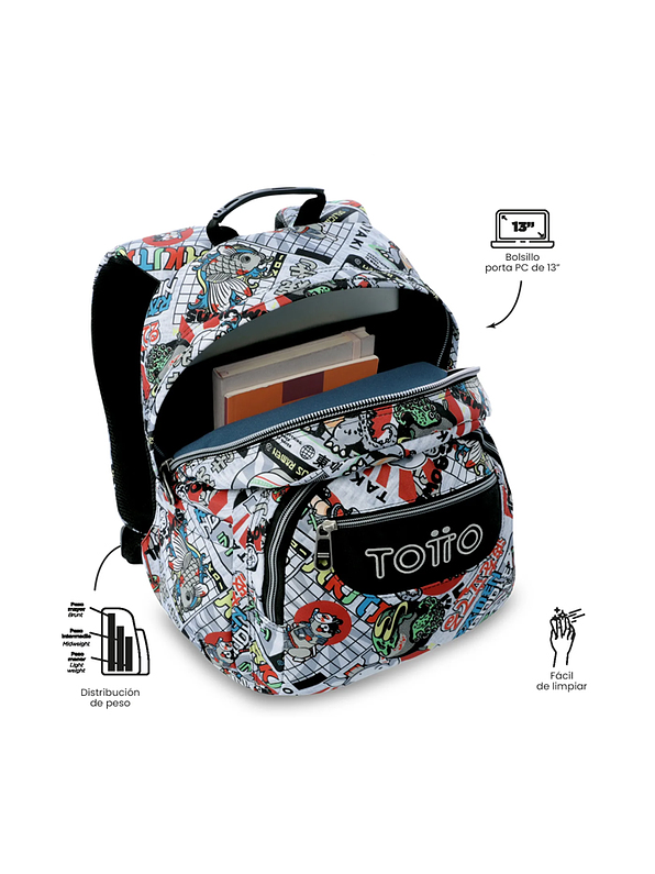 Morral Juvenil Gommas Gris Totto 3