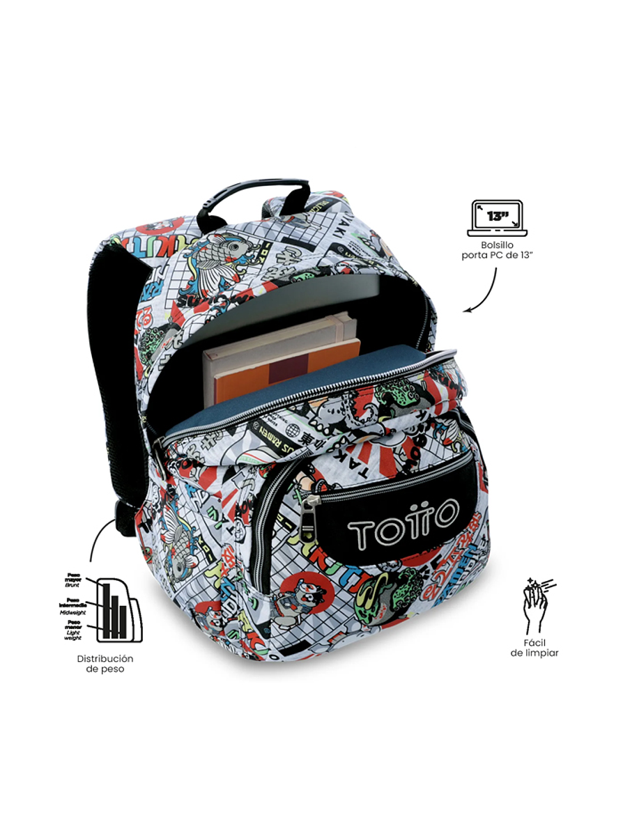 Morral Juvenil Gommas Gris Totto 3