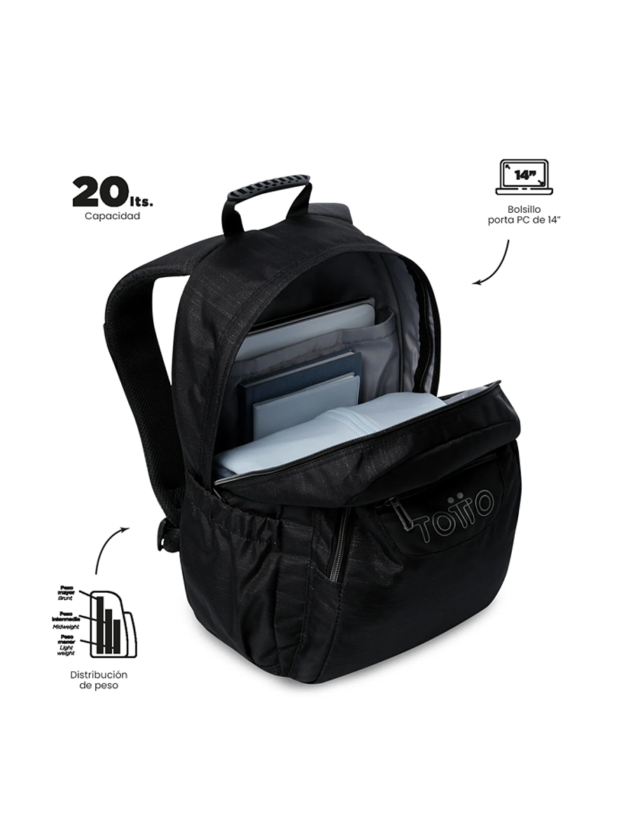 Morral Juvenil Acuarela Neo Negro Totto 3