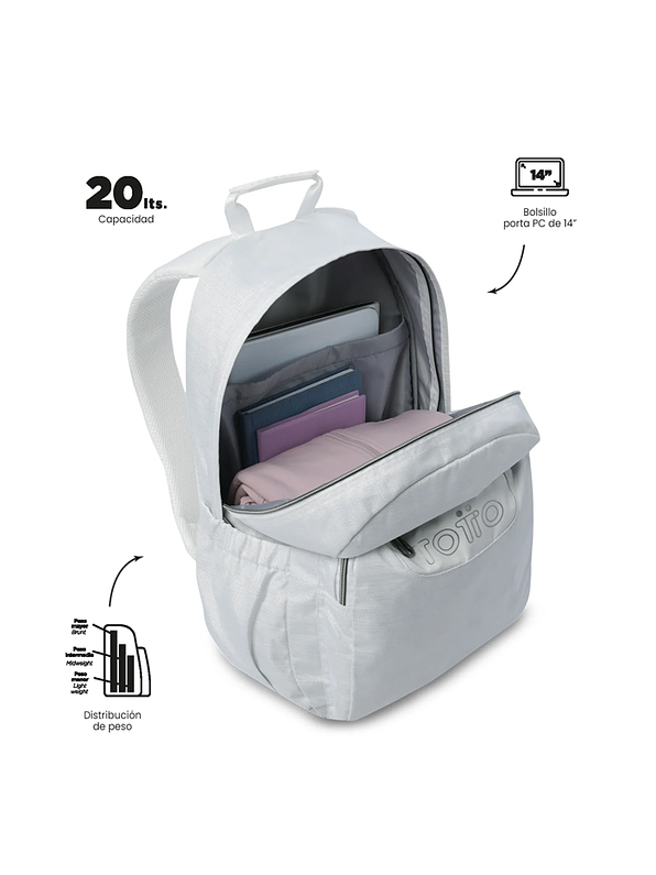 Morral Juvenil Acuarela Neo Blanco Totto 3