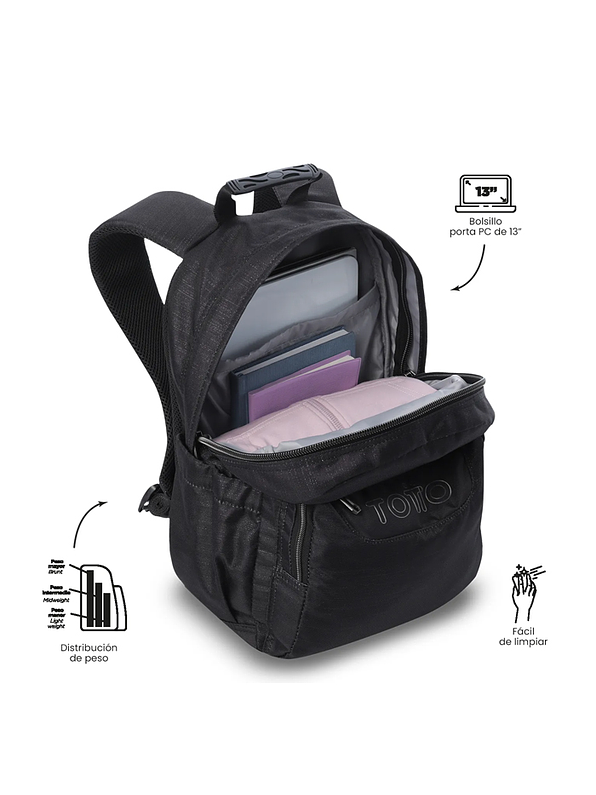 Morral Juvenil Gommas Neo Negro Totto 3