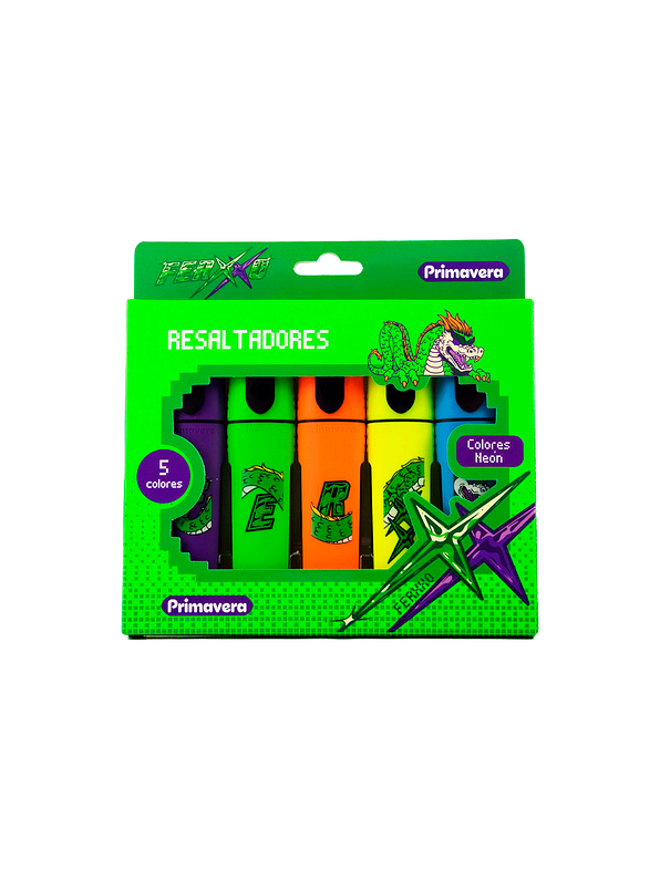 Resaltadores Neón Mega Ferxxo X 5 Unidades 1