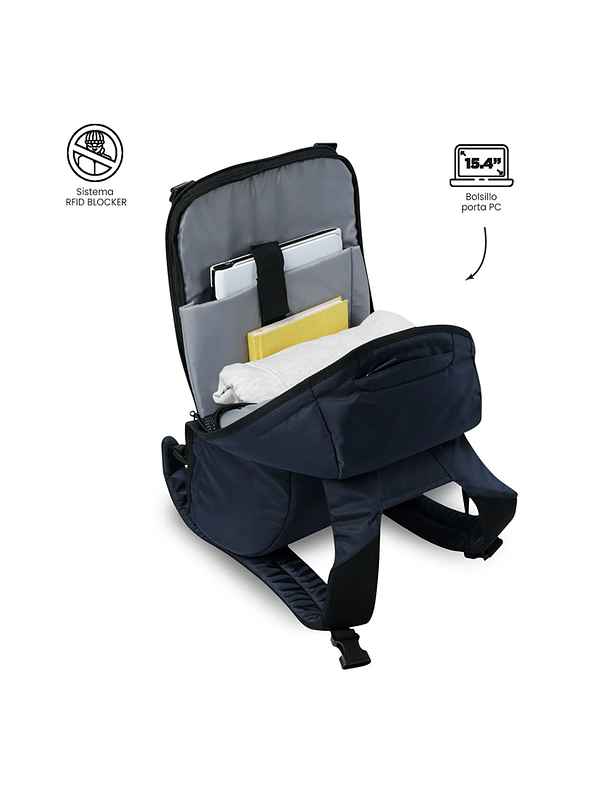 Morral Antirrobo Bunker Pack Azul Totto 3