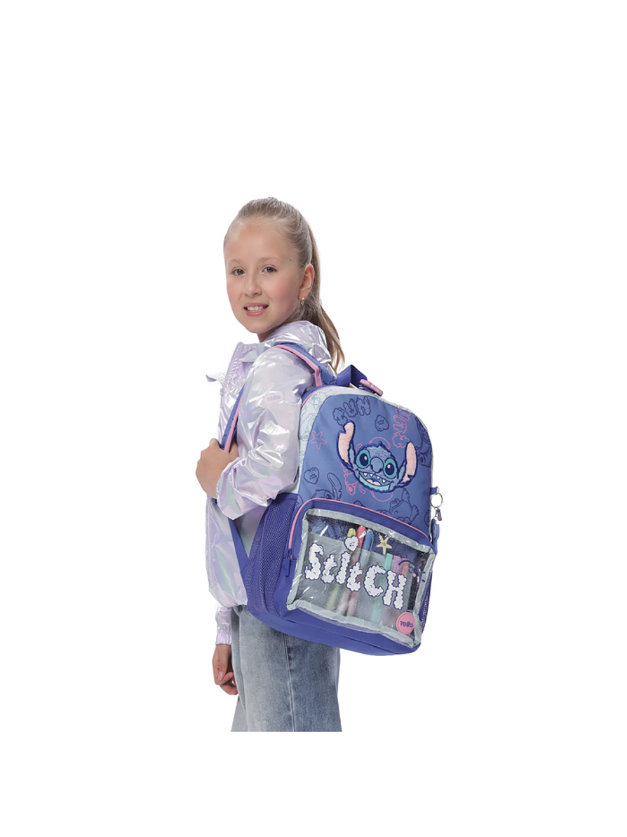 Morral Infantil Stitch On The Beach Mediano Totto 5