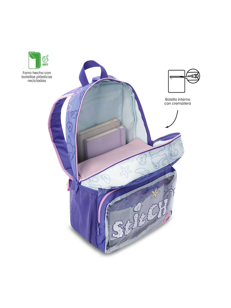 Morral Infantil Stitch On The Beach Pequeño Totto 3