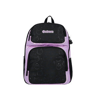 Morral Xtrem Escolar Hopper 2.0 Negro/Lila