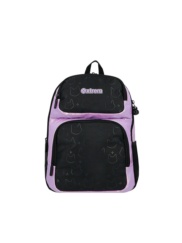 Morral Xtrem Escolar Hopper 2.0 Negro/Lila 1