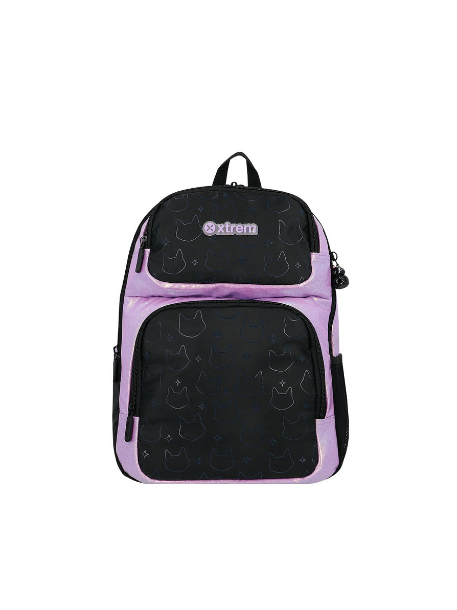 Morral Xtrem Escolar Hopper 2.0 Negro/Lila 1