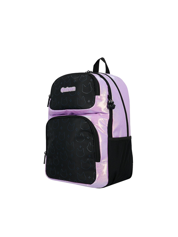 Morral Xtrem Escolar Hopper 2.0 Negro/Lila 2