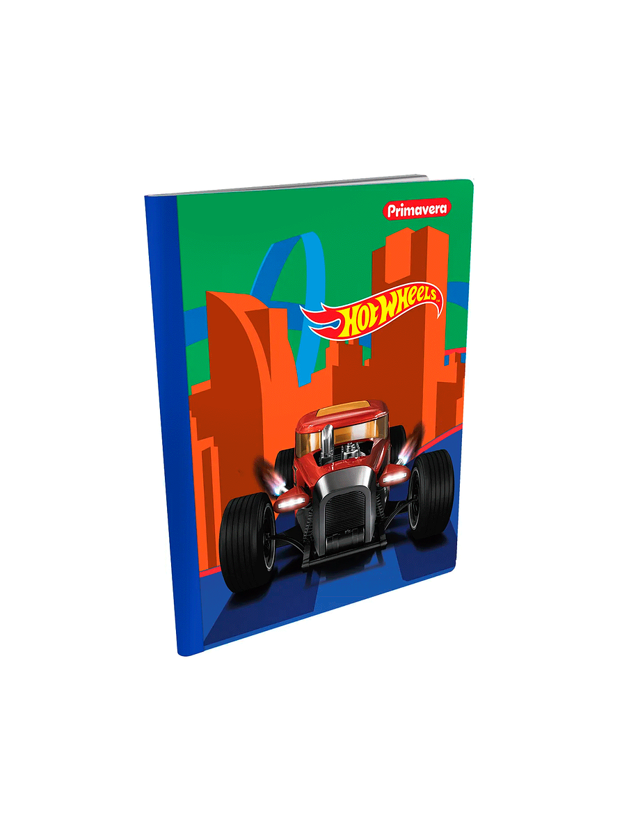 Cuaderno Primavera Cosido Hot Wheels 50 Hojas Cuadros  2