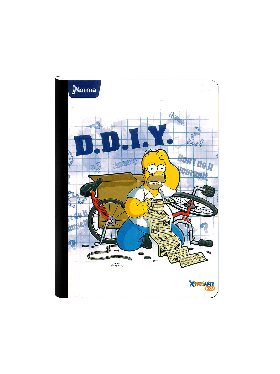 Cuaderno Cosido Norma X-Presarte Simpsons 100 Hojas Lineas 5