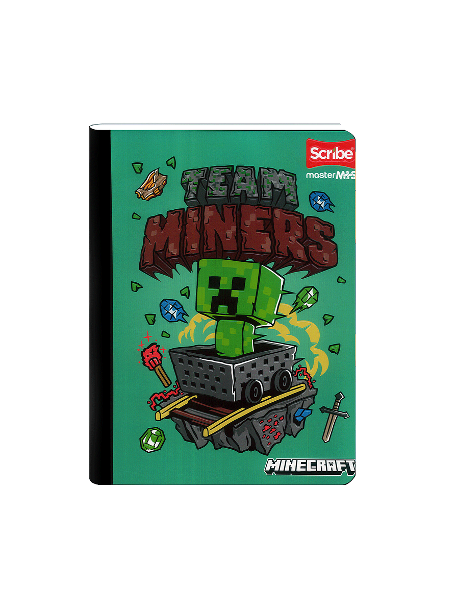 Cuaderno Cosido Minecraft 100 Hojas Cuadros  4