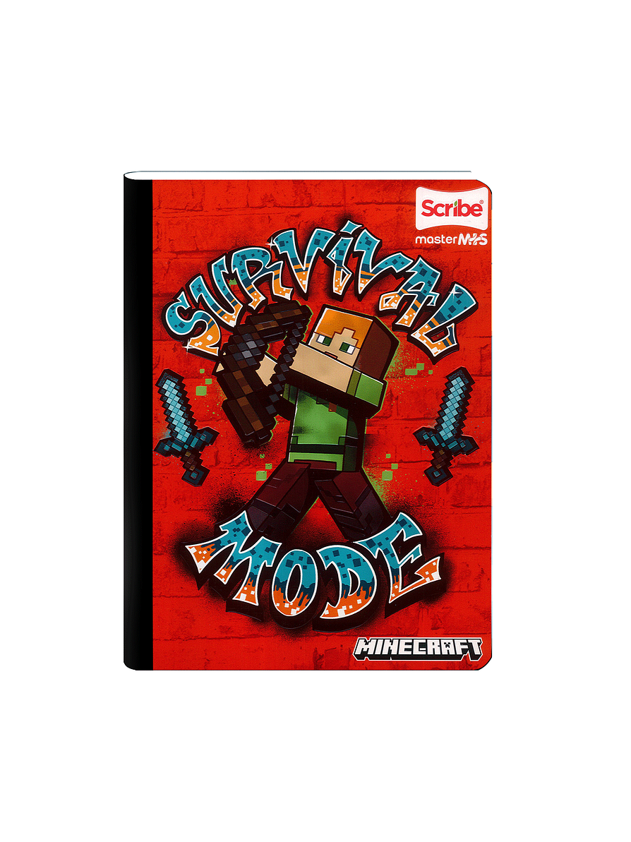 Cuaderno Cosido Minecraft 100 Hojas Cuadros  8