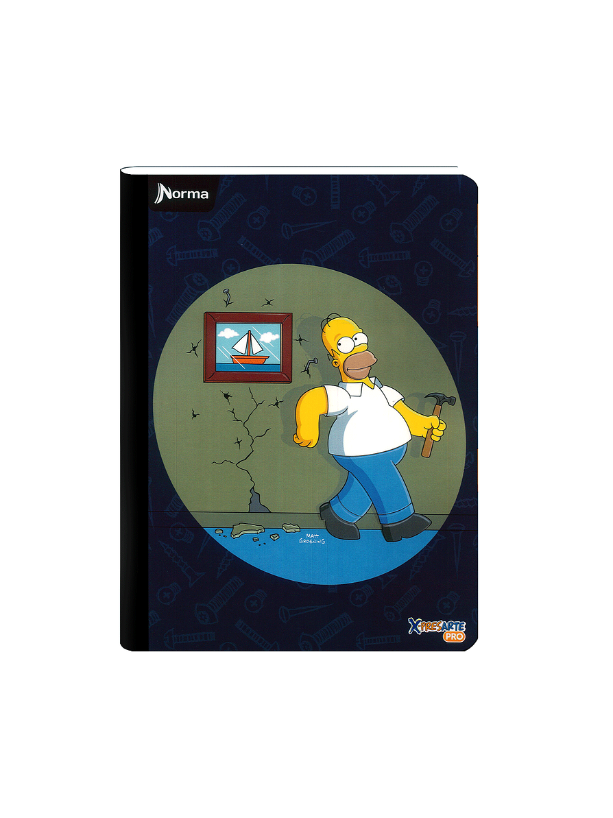 Cuaderno Cosido Norma X-Presarte Simpsons 50 Hojas Cuadros 2