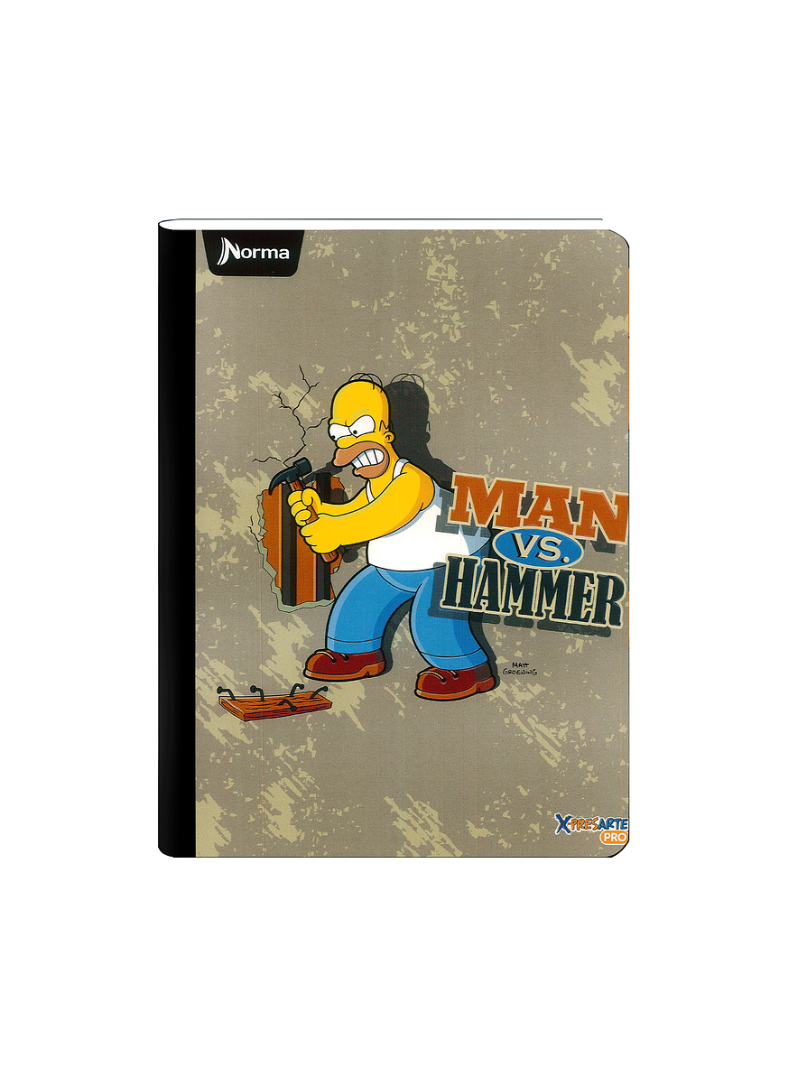 Cuaderno Cosido Norma X-Presarte Simpsons 50 Hojas Cuadros 3