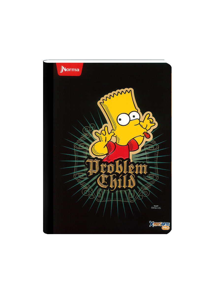 Cuaderno Cosido Norma X-Presarte Simpsons 50 Hojas Cuadros 4