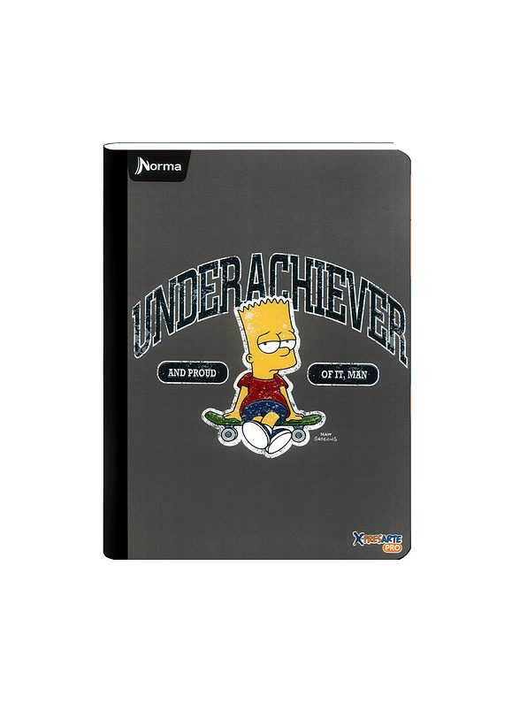 Cuaderno Cosido Norma X-Presarte Simpsons 50 Hojas Cuadros 5
