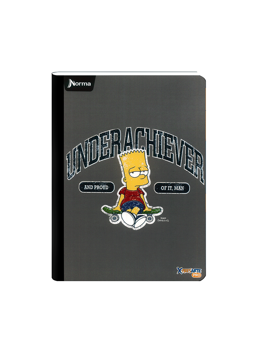 Cuaderno Cosido Norma X-Presarte Simpsons 50 Hojas Cuadros 5