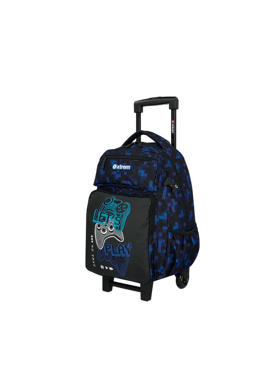Set Xtrem Morral Con Ruedas, Cartuchera y Lonchera Runpack Azul 2