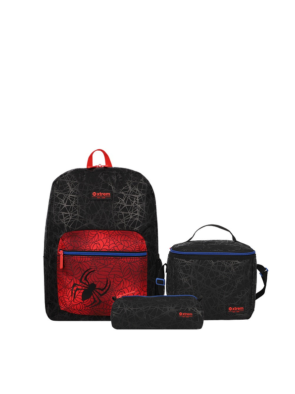 Set Xtrem Morral, Cartuchera y Lonchera Triple Pack Negro 1