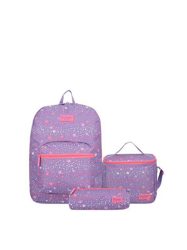 Set Xtrem Morral, Cartuchera y Lonchera Triple Pack Morado 1