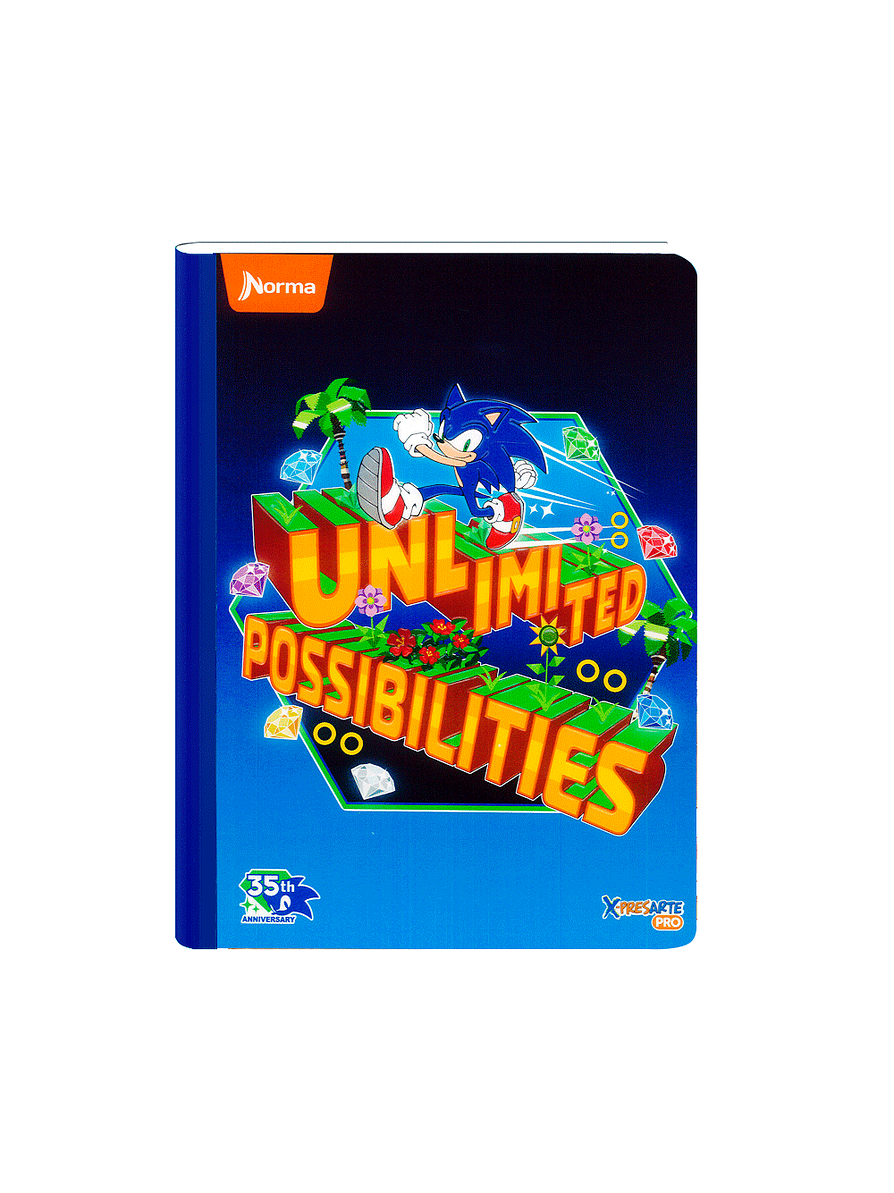 Cuaderno Cosido Sonic 100 Hojas Cuadros 8