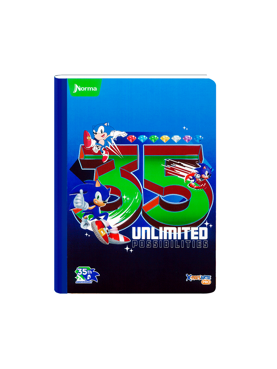 Cuaderno Cosido Norma X-Presarte Sonic 100 Hojas Lineas 5