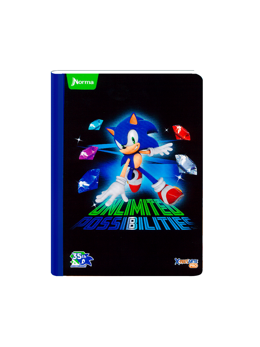 Cuaderno Cosido Norma X-Presarte Sonic 100 Hojas Lineas 8