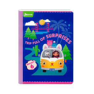 Cuaderno Cosido Gabby's DollHouse 100 Hojas Cuadros 