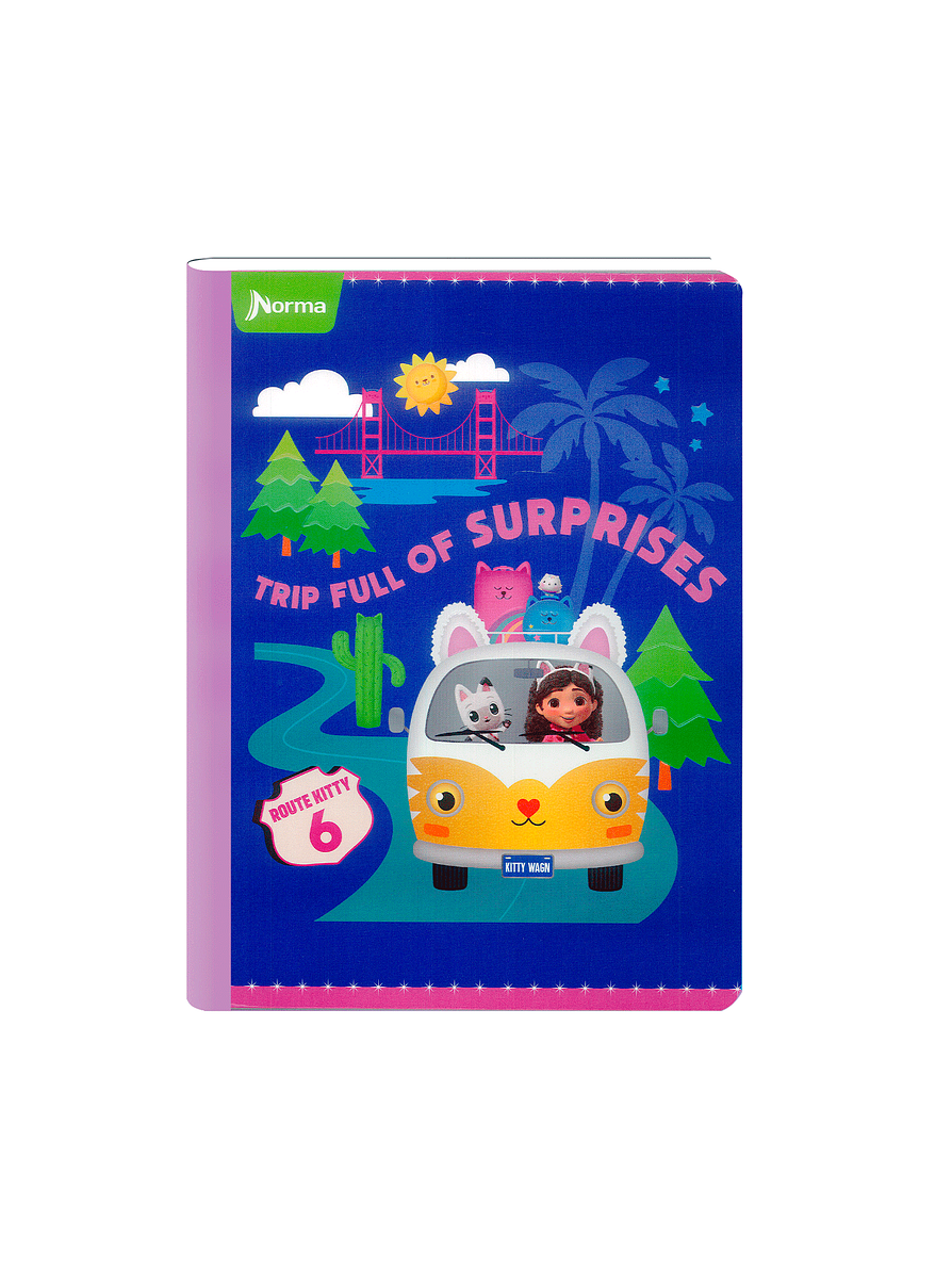 Cuaderno Cosido Gabby's DollHouse 100 Hojas Cuadros  1