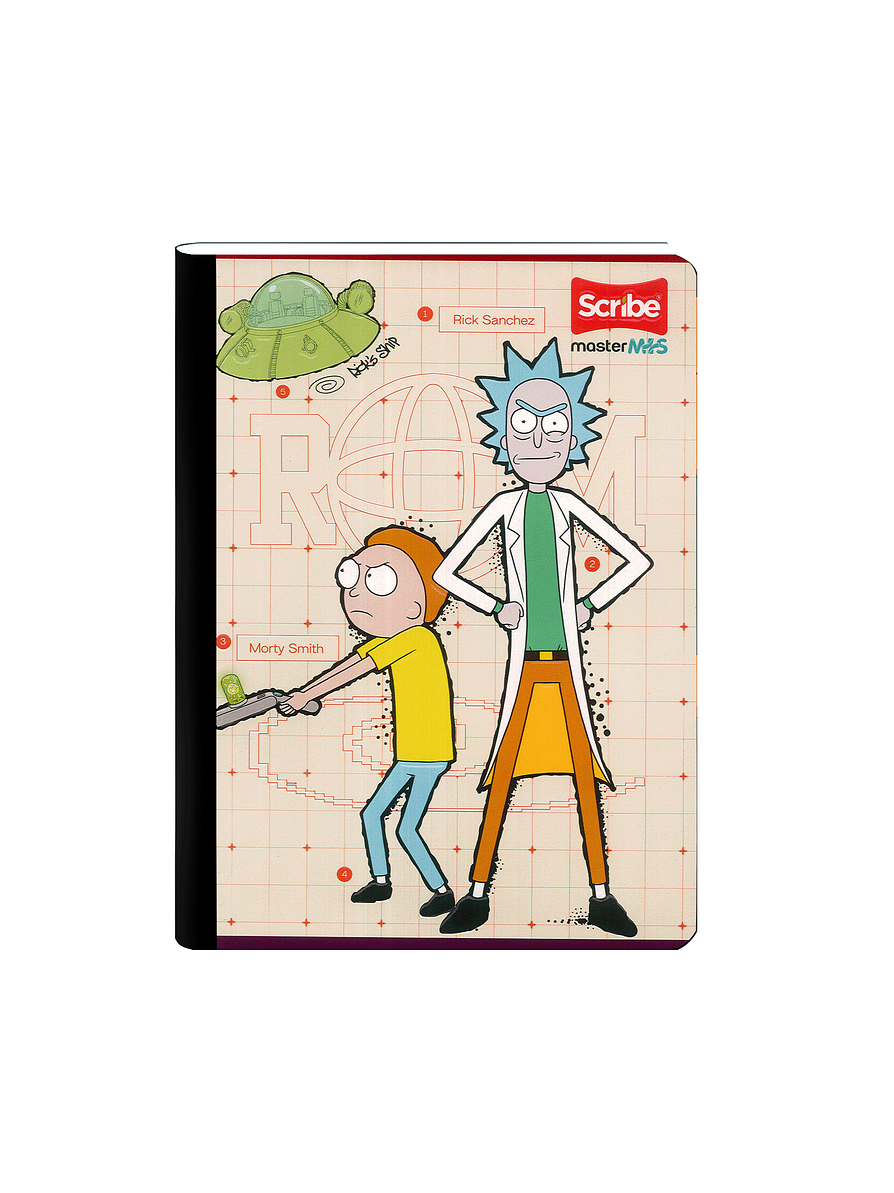 Cuaderno Cosido Scribe Ricky and Morty 100 Hojas Doble Linea 1