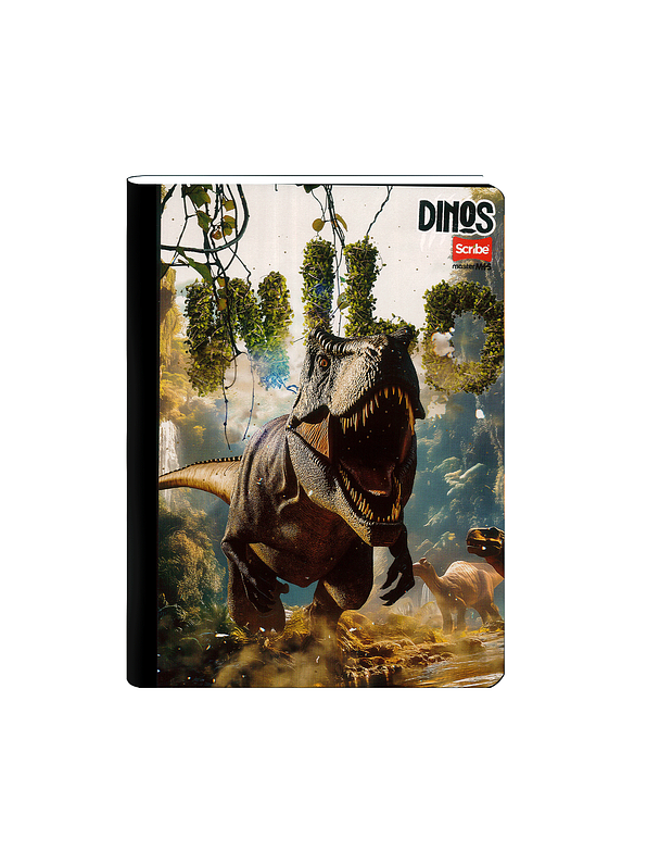 Cuaderno Cosido Scribe Dinos 100 Hojas Cuadros 5