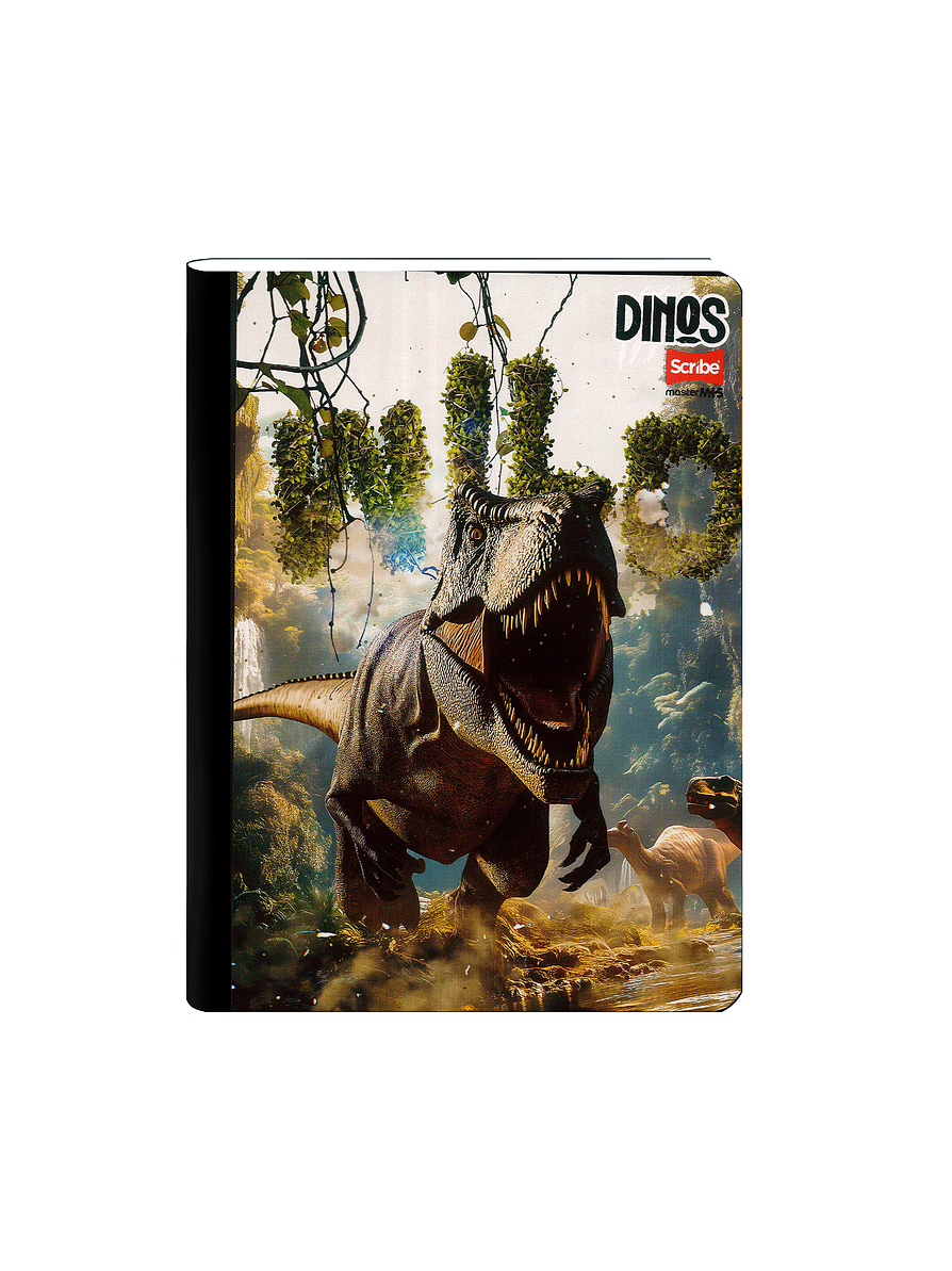 Cuaderno Cosido Scribe Dinos 100 Hojas Cuadros 5