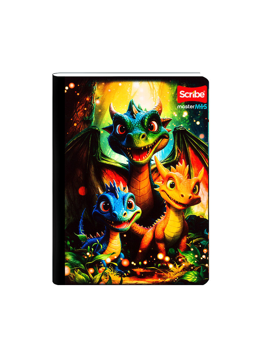 Cuaderno Cosido Scribe Dragones 50 Hojas Cuadros 3