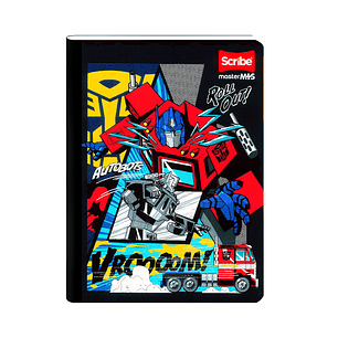 Cuaderno Cosido Scribe Transformers 100 Hojas Cuadros 