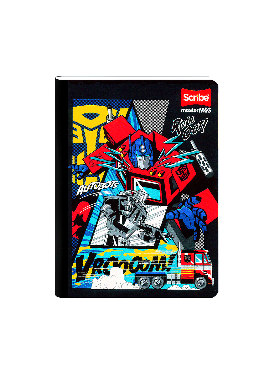 Cuaderno Cosido Scribe Transformers 100 Hojas Cuadros  1