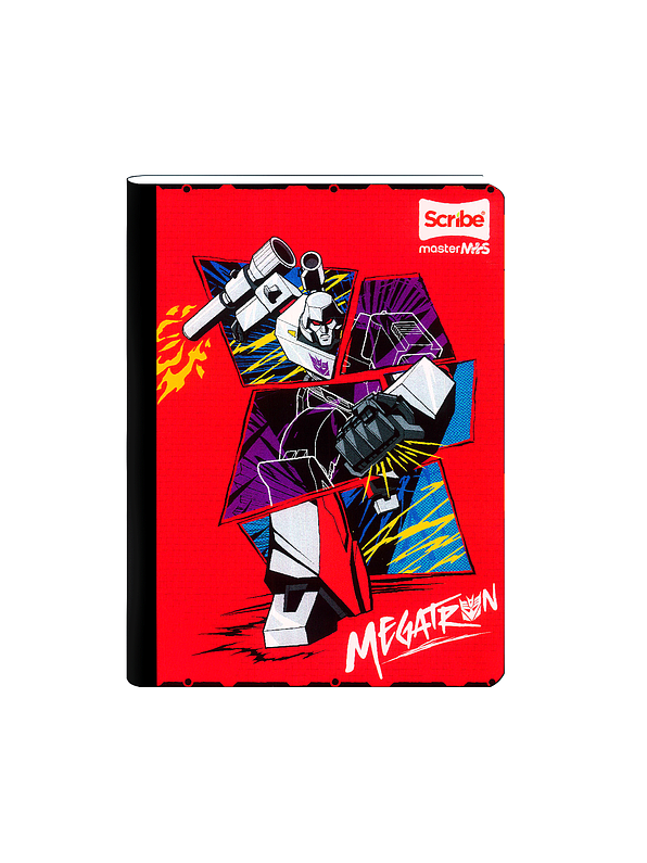 Cuaderno Cosido Scribe Transformers 100 Hojas Cuadros  2