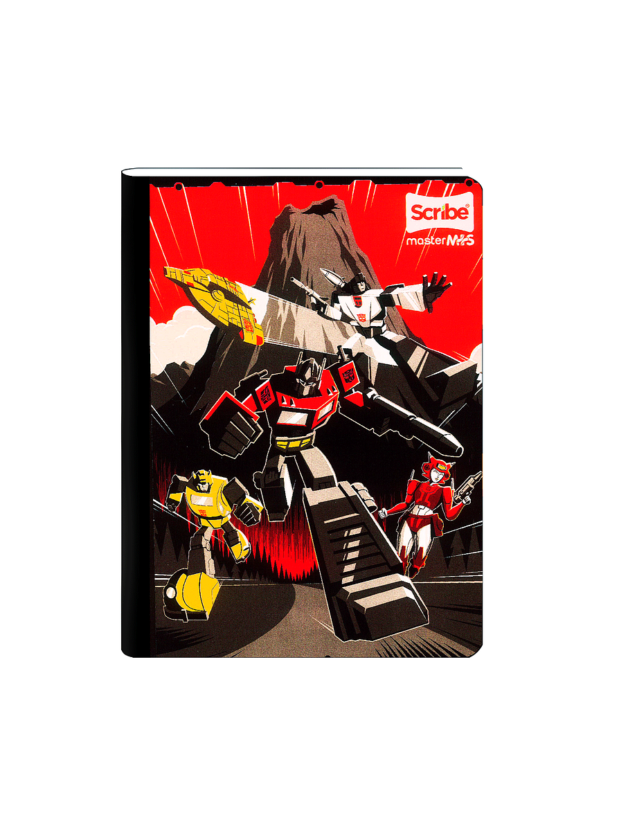 Cuaderno Cosido Scribe Transformers 100 Hojas Cuadros  3