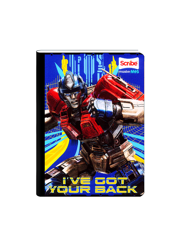 Cuaderno Cosido Scribe Transformers 100 Hojas Cuadros  6