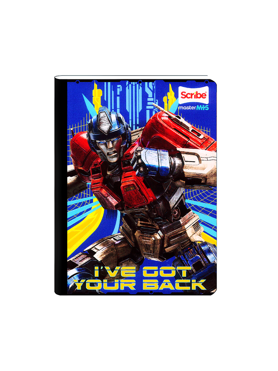 Cuaderno Cosido Scribe Transformers 100 Hojas Cuadros  6