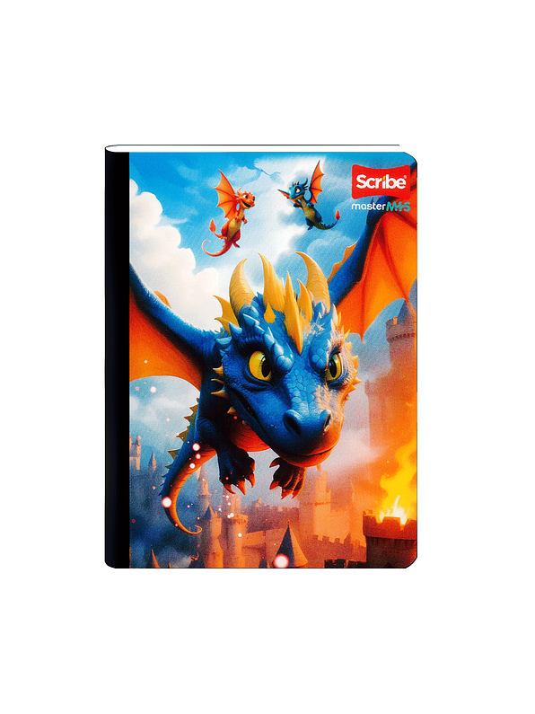 Cuaderno Cosido Scribe Dragones 100 Hojas Cuadros 4