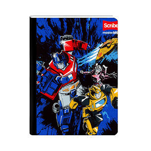 Cuaderno Cosido Scribe Transformers 50 Hojas Cuadros
