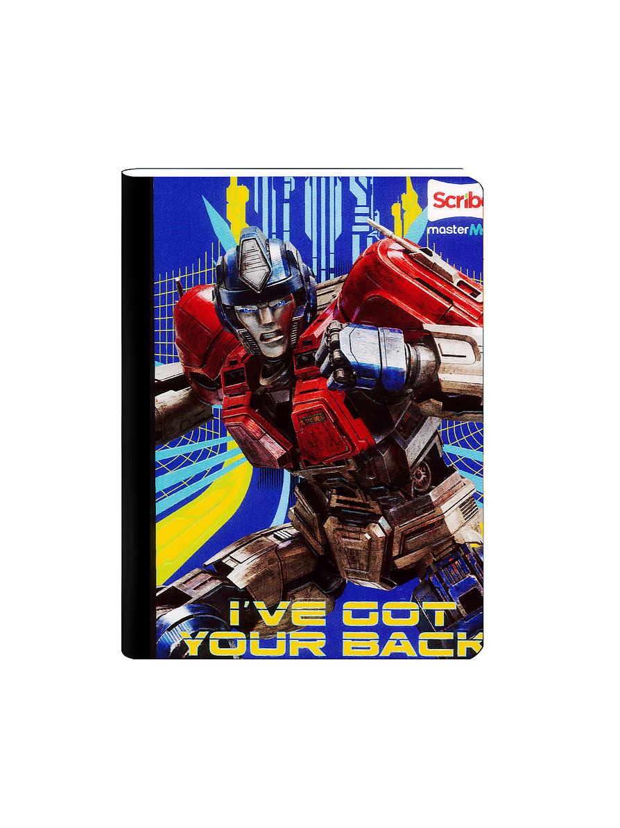 Cuaderno Cosido Scribe Transformers 50 Hojas Cuadros 5