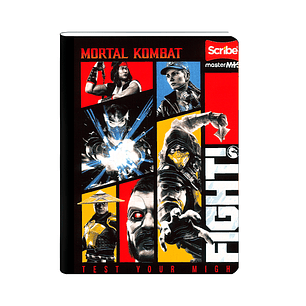 Cuaderno Cosido Scribe Mortal Kombat 100 Hojas Lineas