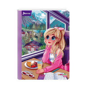 Cuaderno Cosido Norma Bonequinhas Antonia 50 Hojas Cuadros